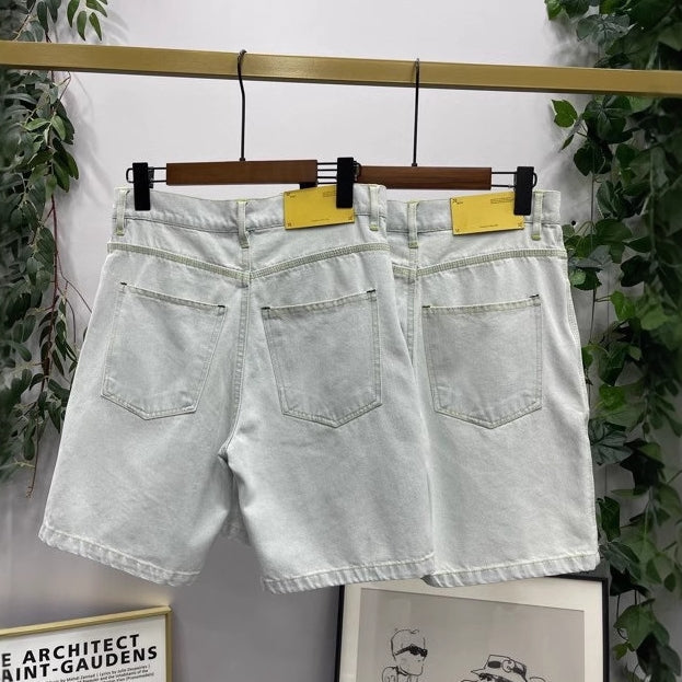 OFF-Whlte Lettering denim shorts#30