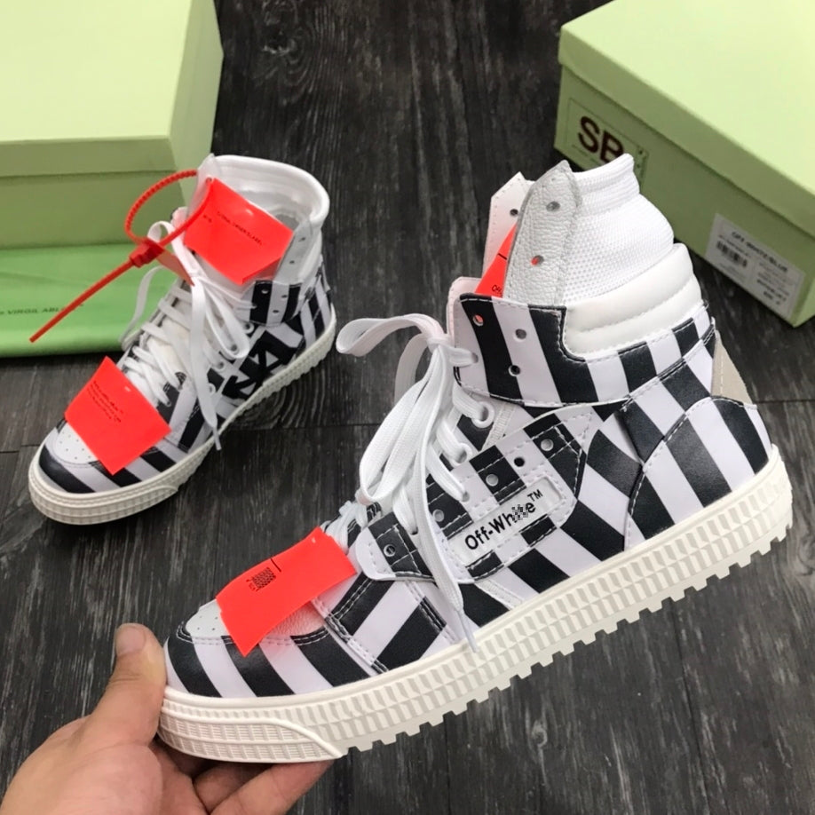 OFF-Whlte Arrow Logo Leather Sneakers #43