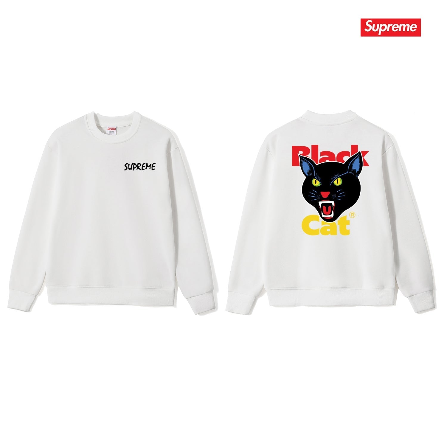 Cat Head Logo Crew Neck Sweatshirt