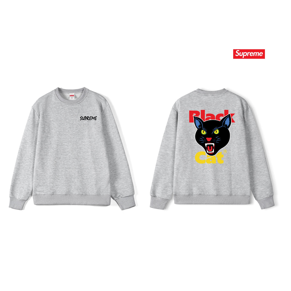 Cat Head Logo Crew Neck Sweatshirt