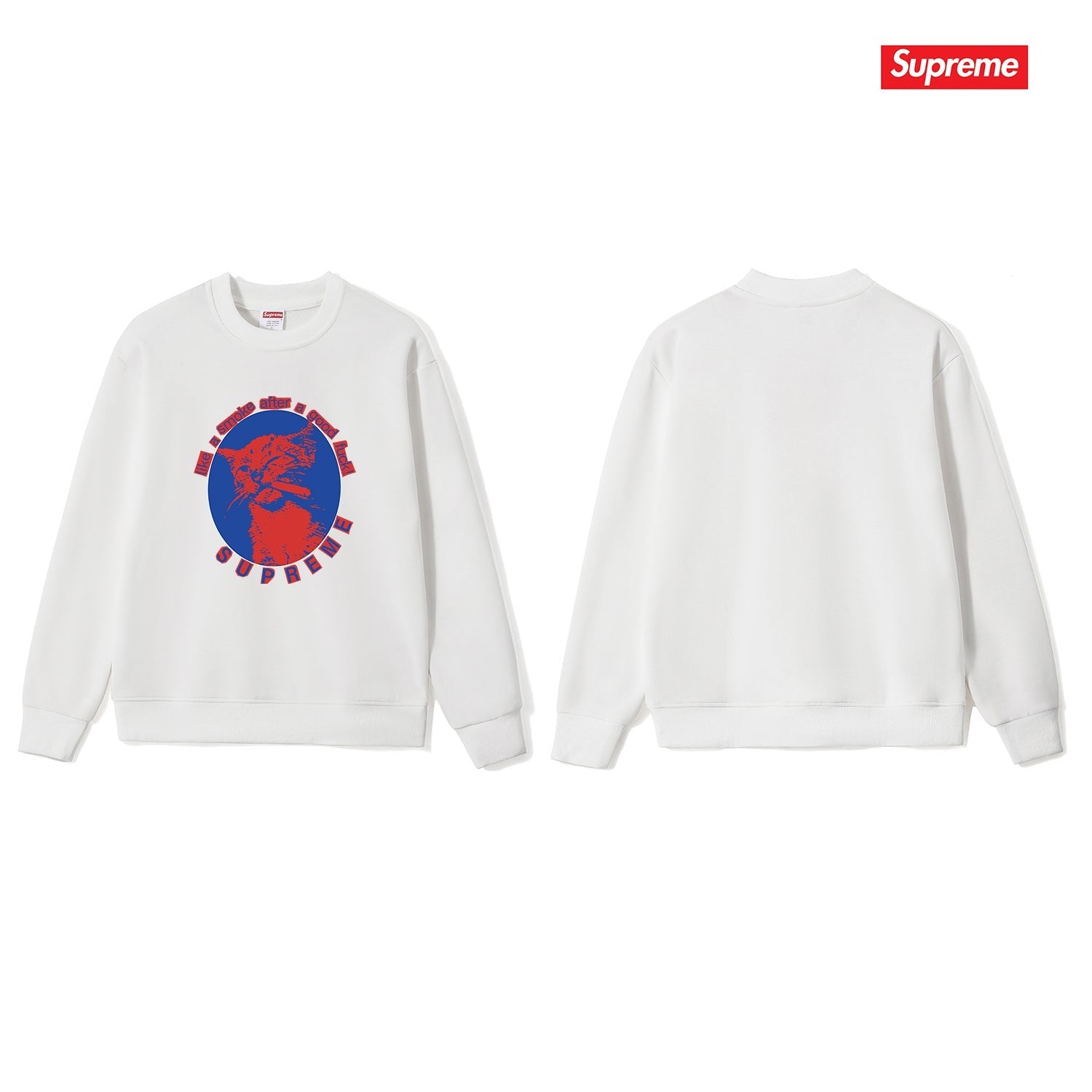 Kitten Graphic Crew Neck Sweatshirt