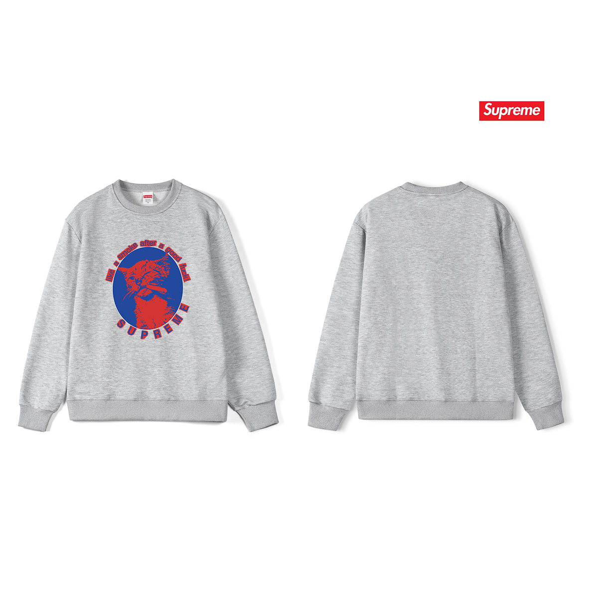 Kitten Graphic Crew Neck Sweatshirt