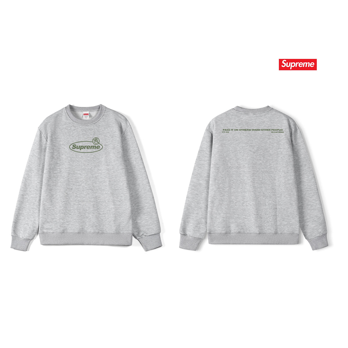 Warning Logo Crew Neck Sweatshirt