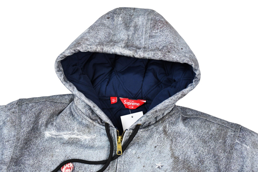 Printed hooded cotton jacket