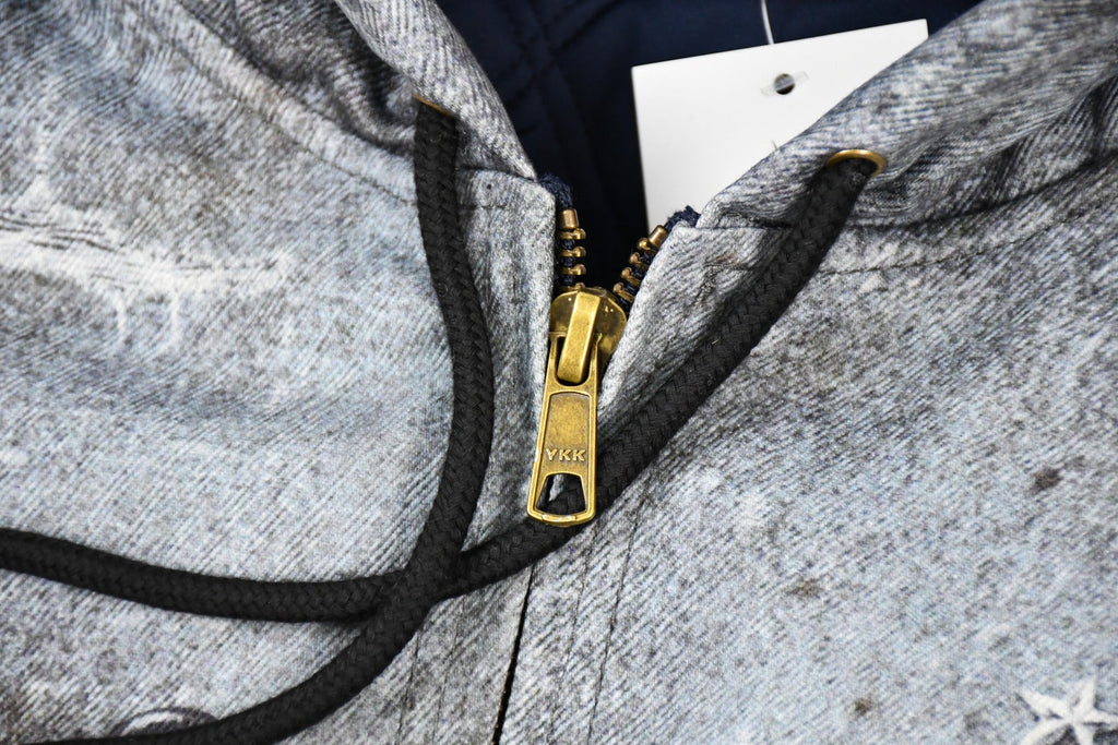 Printed hooded cotton jacket