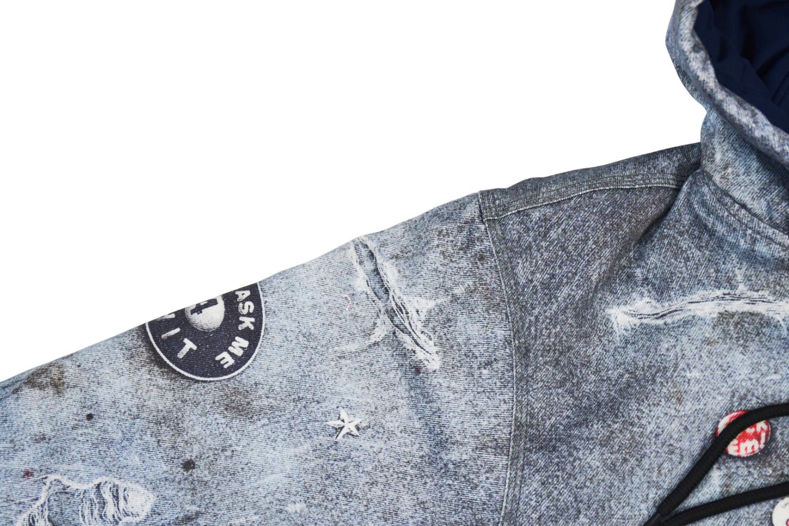 Printed hooded cotton jacket