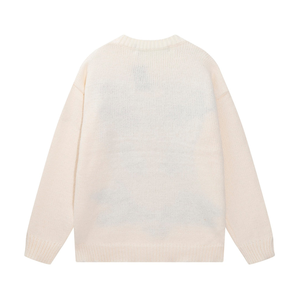 Cat Jacquard Wool Sweater – Apricot