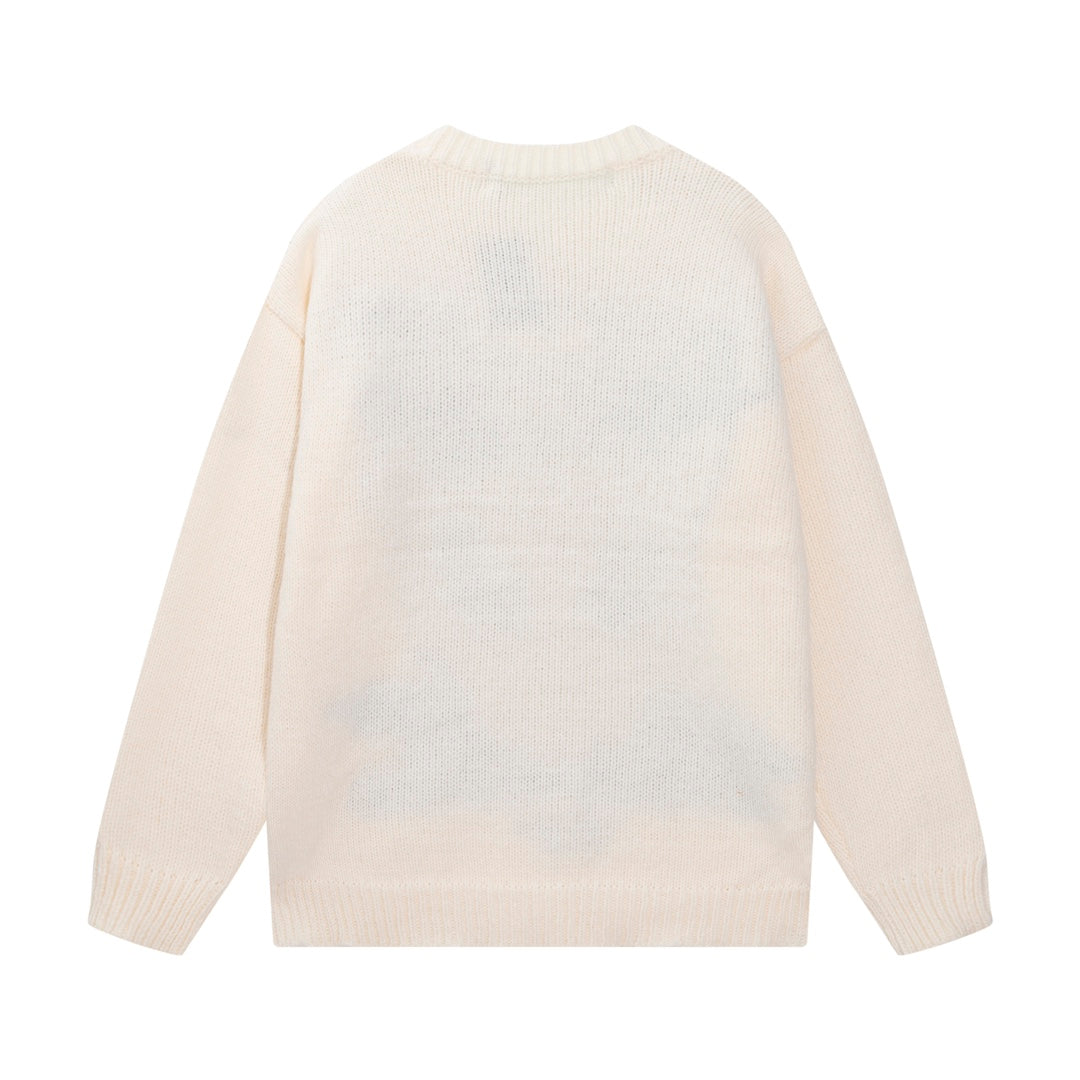 Cat Jacquard Wool Sweater – Apricot