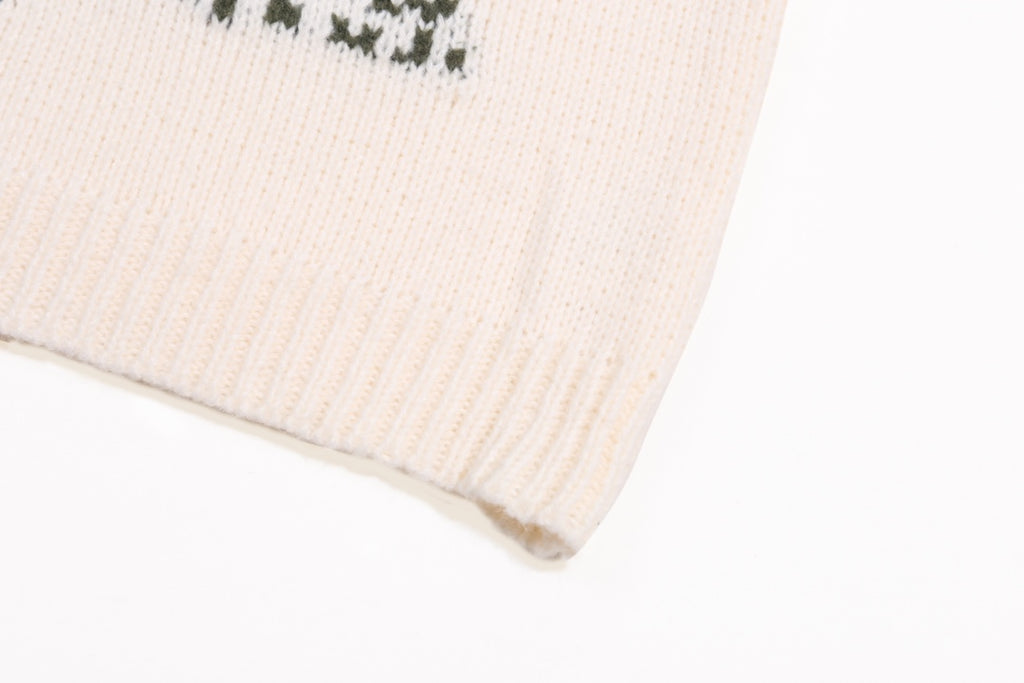 Cat Jacquard Wool Sweater – Apricot