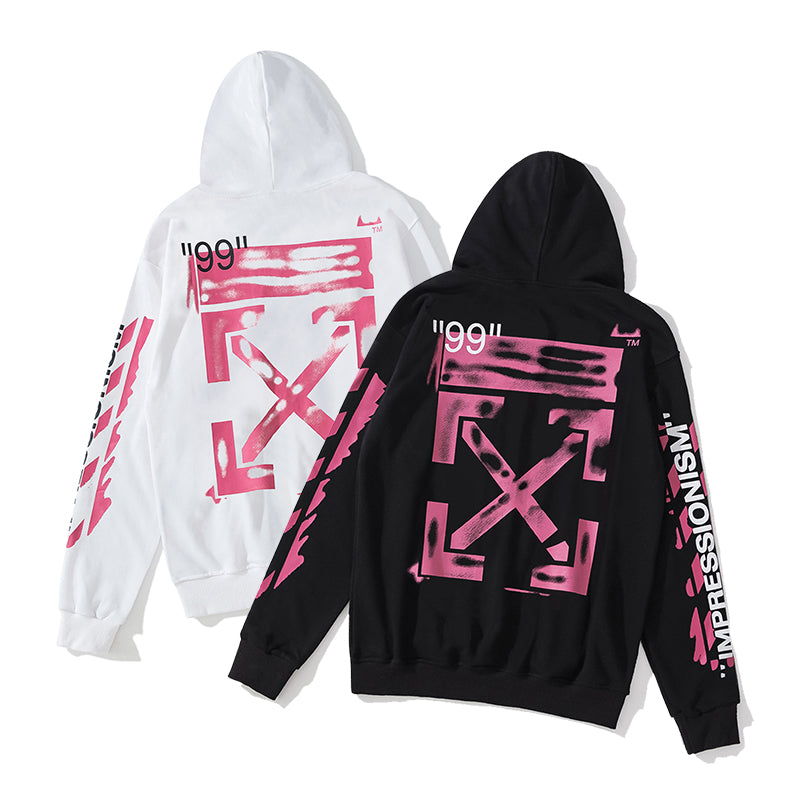 Number Print Pullover Hoodie