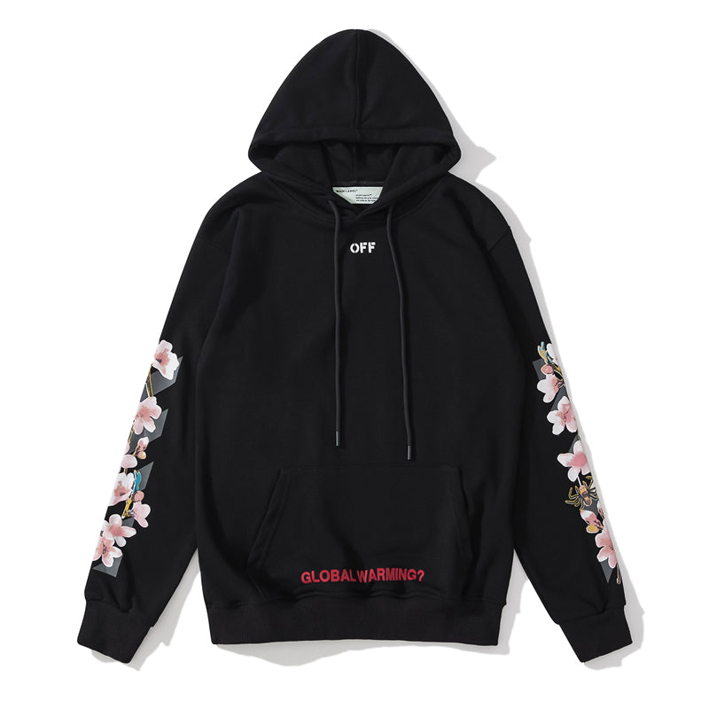 Cherry Blossom Print Pullover Hoodie