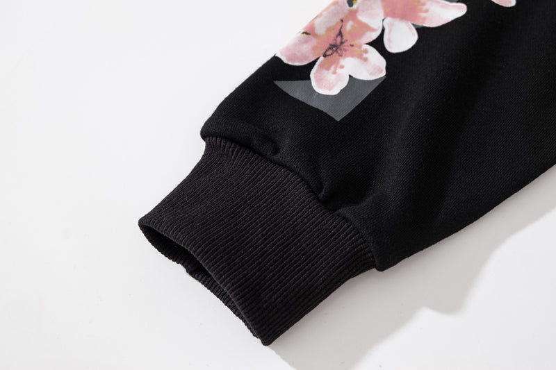 Cherry Blossom Print Pullover Hoodie