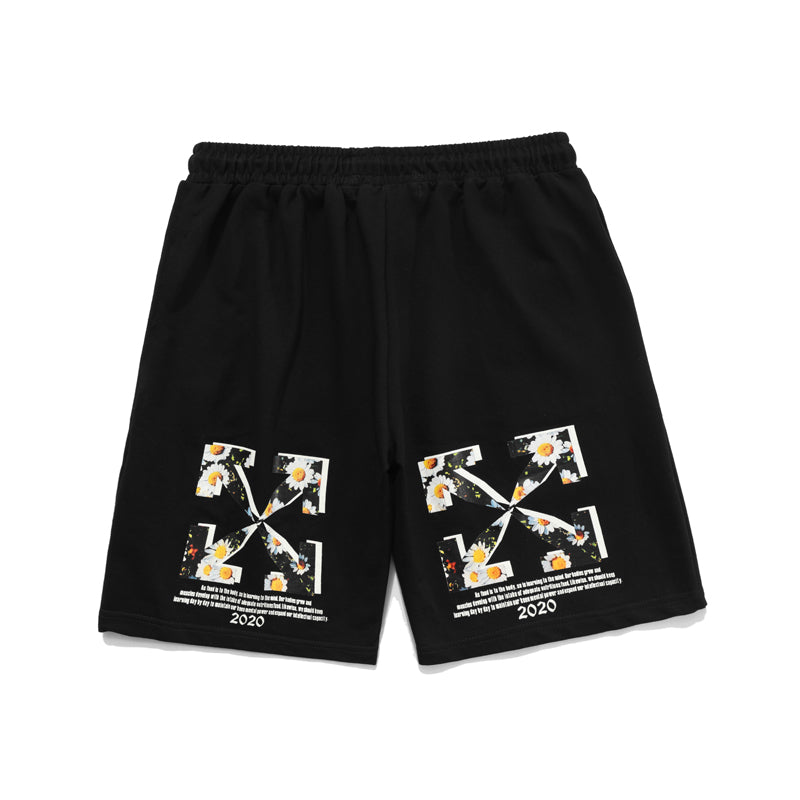 Floral Arrow Print Relaxed Shorts