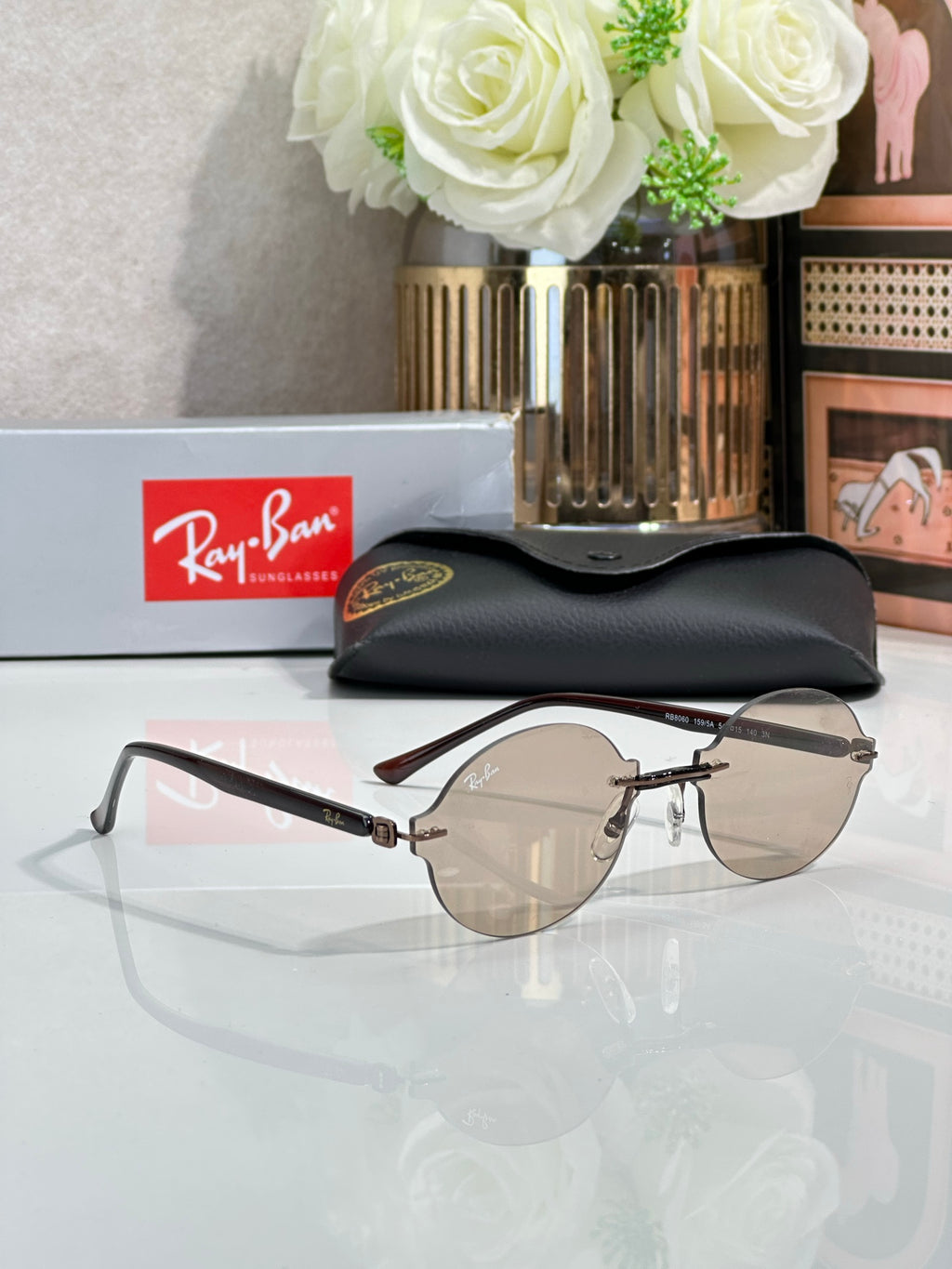 Ray-Ban RB8060 Rectangle Sunglasses | Carbon Fiber Frame | UV400 | Unisex