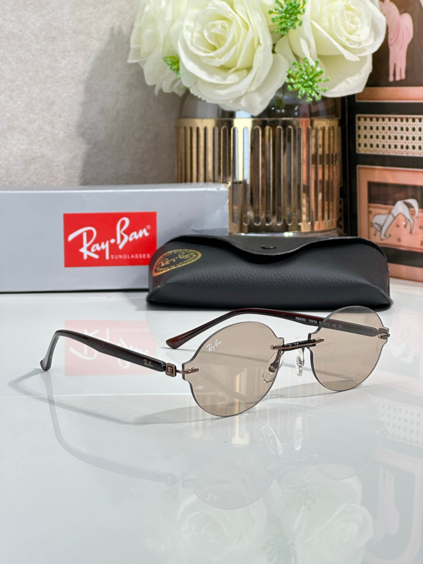 Ray-Ban RB8060 Rectangle Sunglasses | Carbon Fiber Frame | UV400 | Unisex