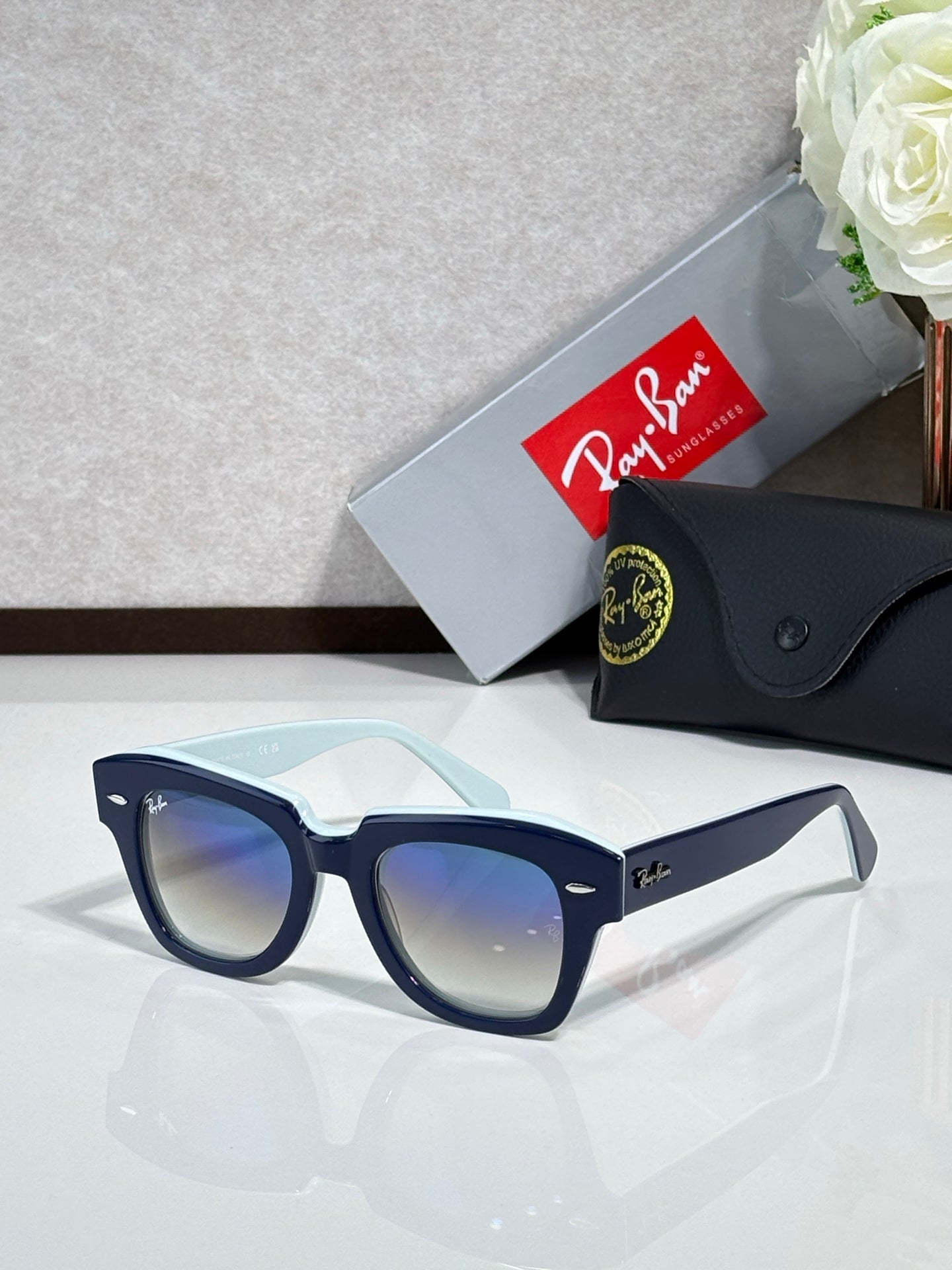 Ray-Ban RB2186 State Street Square Sunglasses | Acetate Frame | UV400 | Unisex