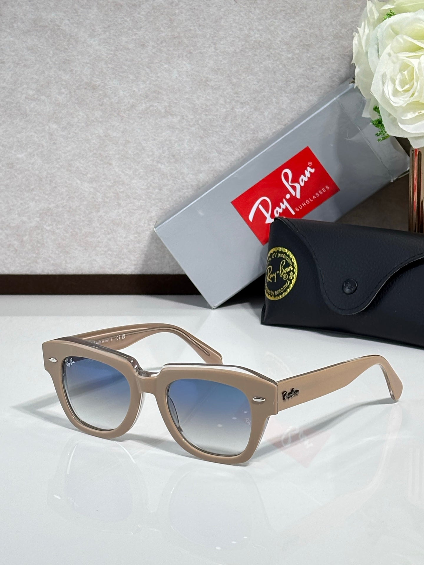 Ray-Ban RB2186 State Street Square Sunglasses | Acetate Frame | UV400 | Unisex