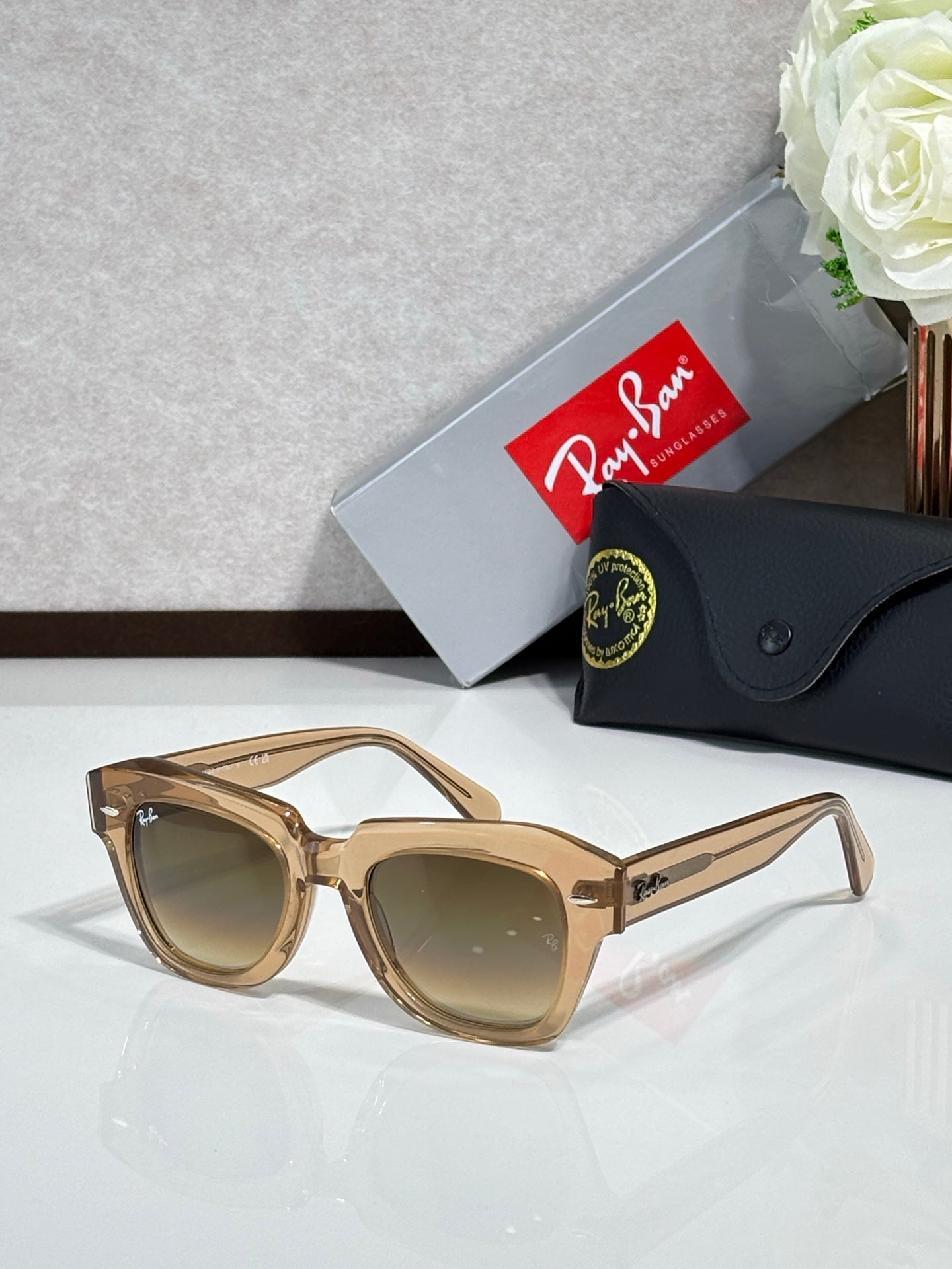 Ray-Ban RB2186 State Street Square Sunglasses | Acetate Frame | UV400 | Unisex