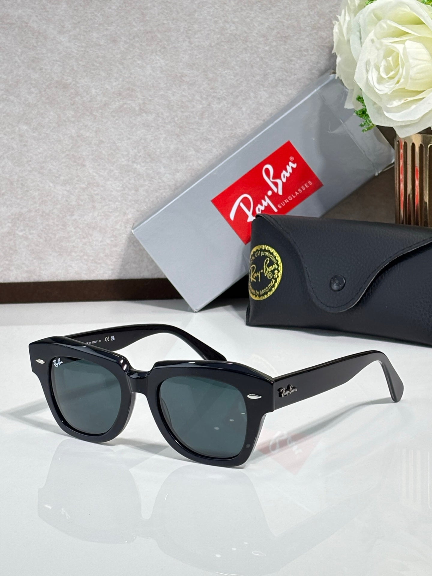 Ray-Ban RB2186 State Street Square Sunglasses | Acetate Frame | UV400 | Unisex