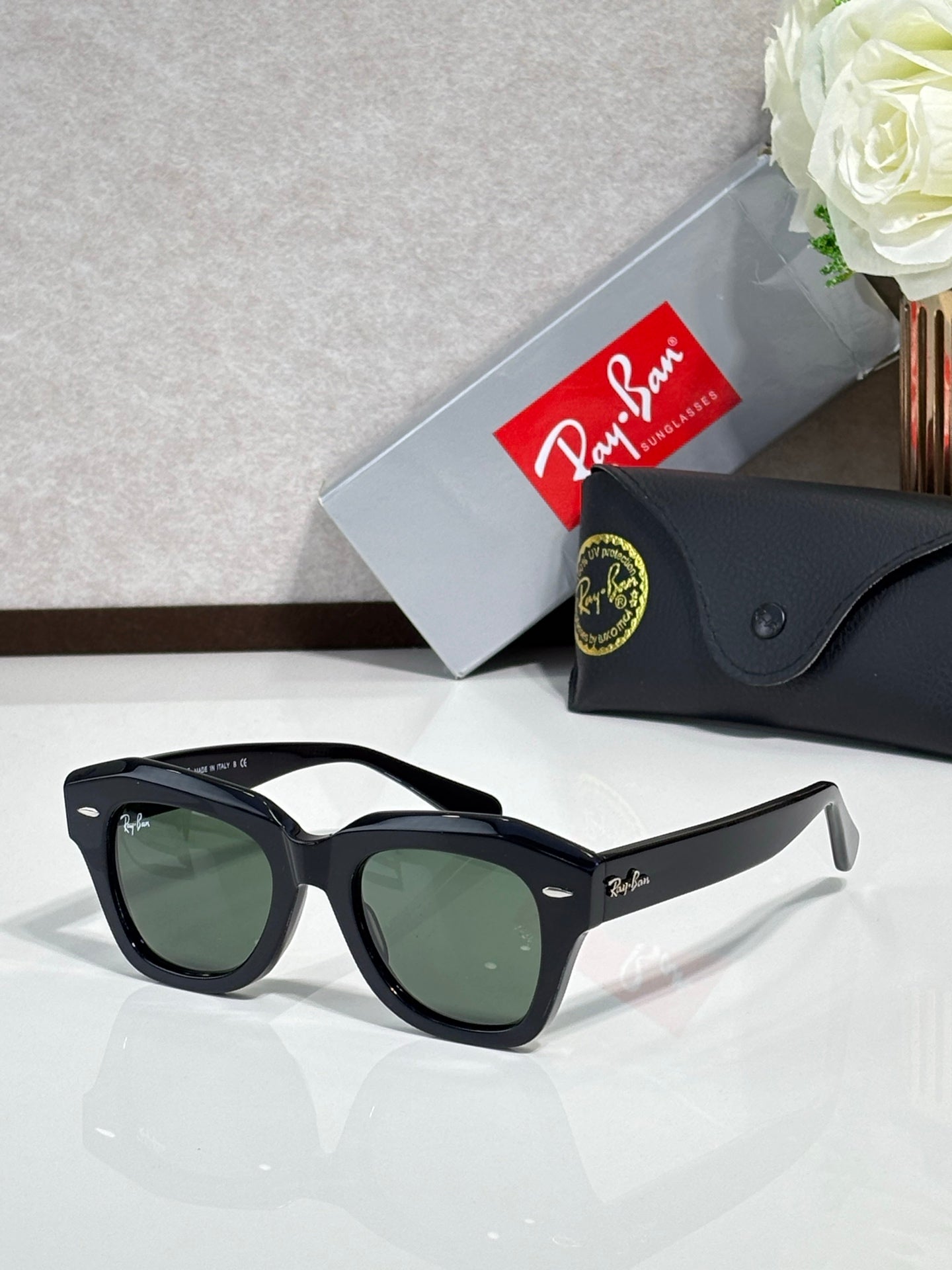 Ray-Ban RB2186 State Street Square Sunglasses | Acetate Frame | UV400 | Unisex