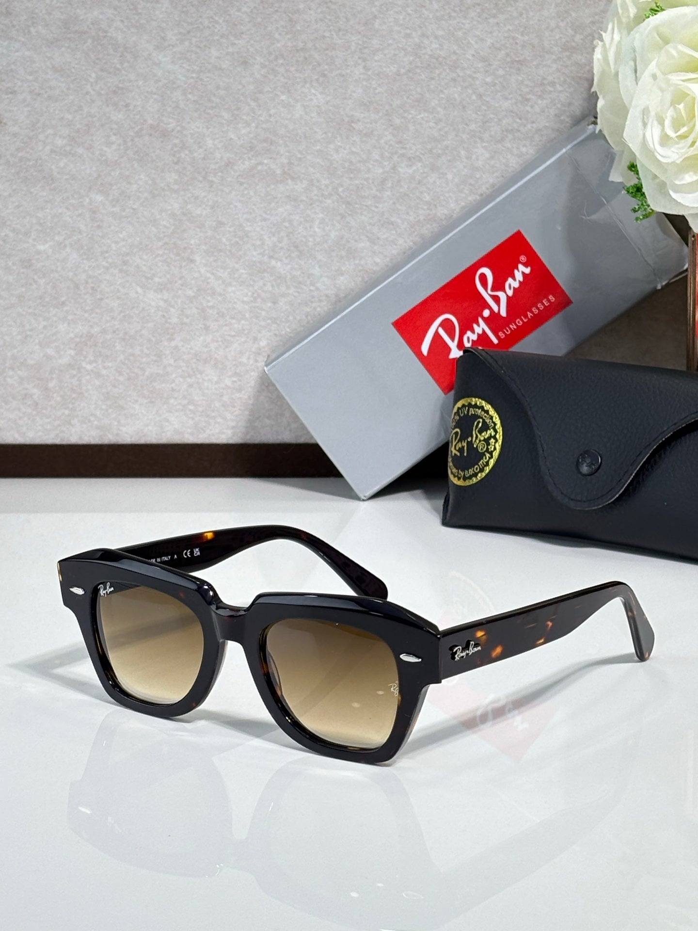 Ray-Ban RB2186 State Street Square Sunglasses | Acetate Frame | UV400 | Unisex